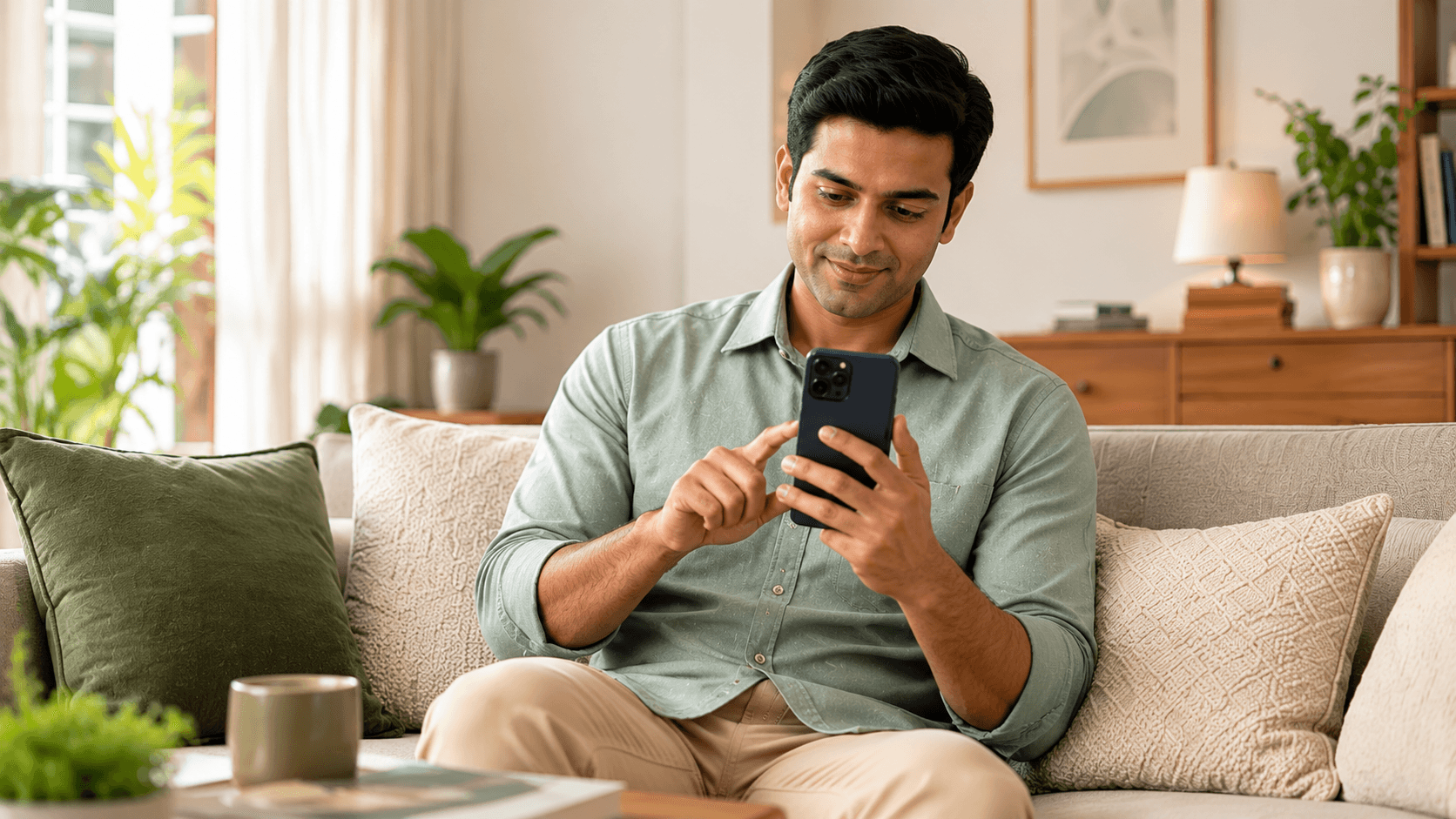 Customer securely requesting a home-care appointment by mobile
